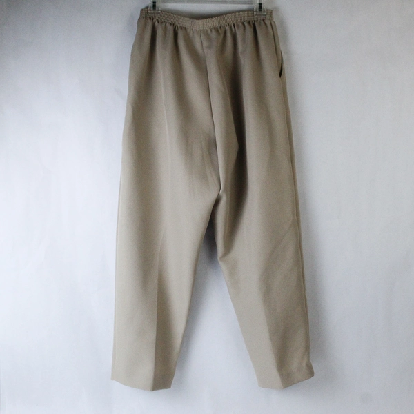 Alfred Dunner Slacks Pants Women's Size 14 Beige Elastic Waist Pockets