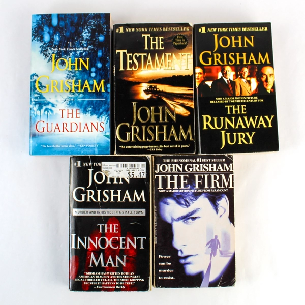 Lot of 5 John Grisham Novels Guardians Runaway Jury Innocent Man Testament Firm