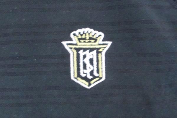 Adidas Golf Polo Short Sleeve Shirt Black Logo Gold White Men's Large