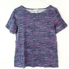 Christopher & Banks Blue Pink and Purple T-Shirt Women's Petite Medium