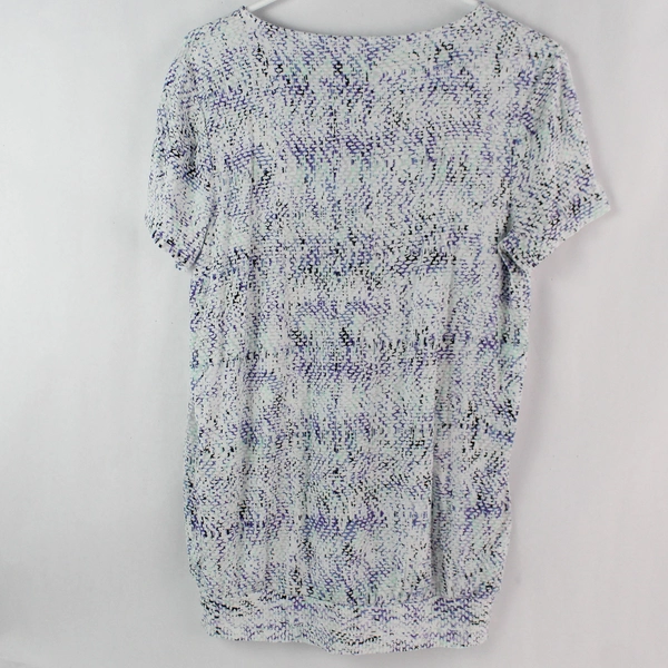 Croft & Barrow Multicolor Print V-Neck Fashion T-Shirt Women's Size Small