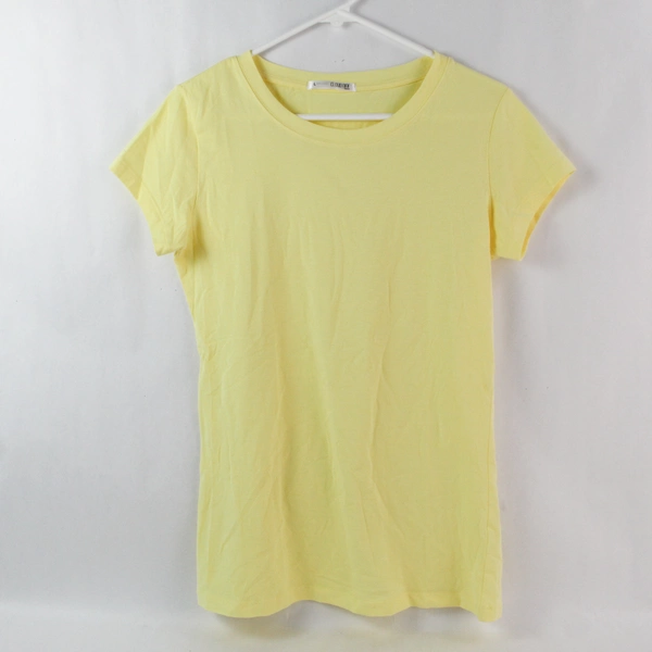 Cloud Nine by Tresics Yellow Crew Neck Cotton T-Shirt Women's Size Large