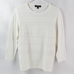 Buffalo by David Bitton White 3/4-Sleeve Top Women's Size Large