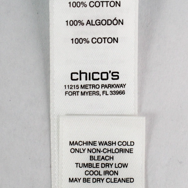 Lot of 2 Chico's Size 1 Women's Cotton T-Shirts One White One Green Boat Neck
