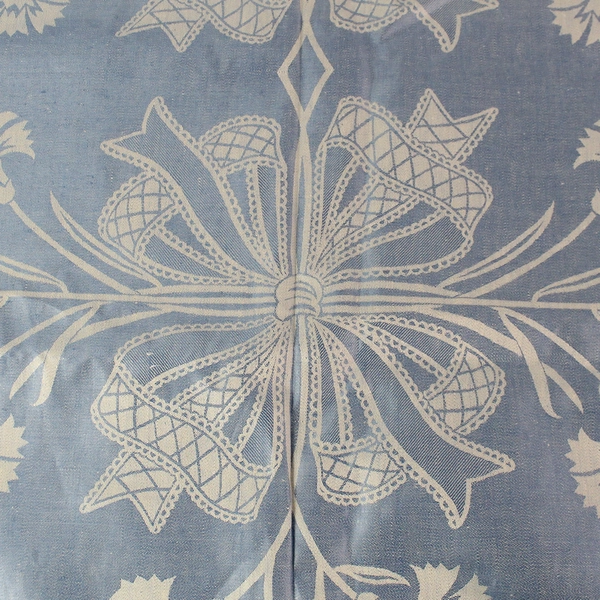 Vintage Unbranded Baby Blue With White Flowers 60x83" Fabric DIY