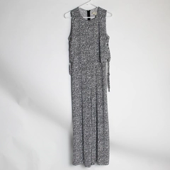 Michael Kors Black and White Flower Print Jumpsuit Women's Size Small