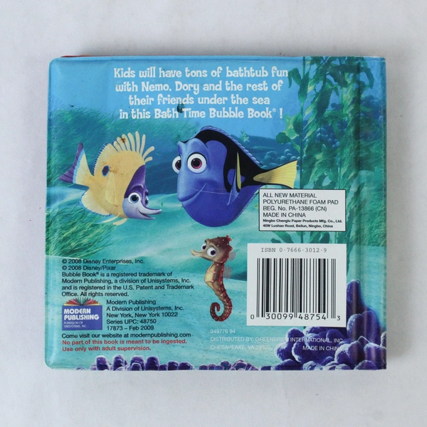 Finding Nemo Bath Time Bubble Book 2008 Disney Bathtub Fun
