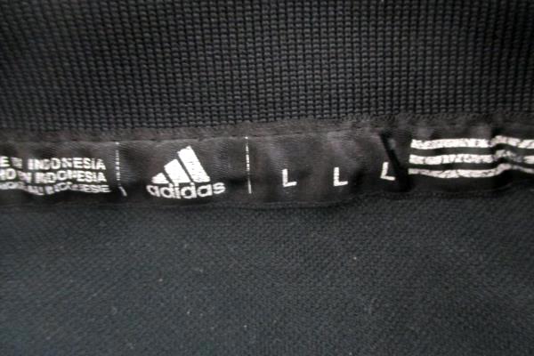 Adidas Golf Polo Short Sleeve Shirt Black Logo Gold White Men's Large