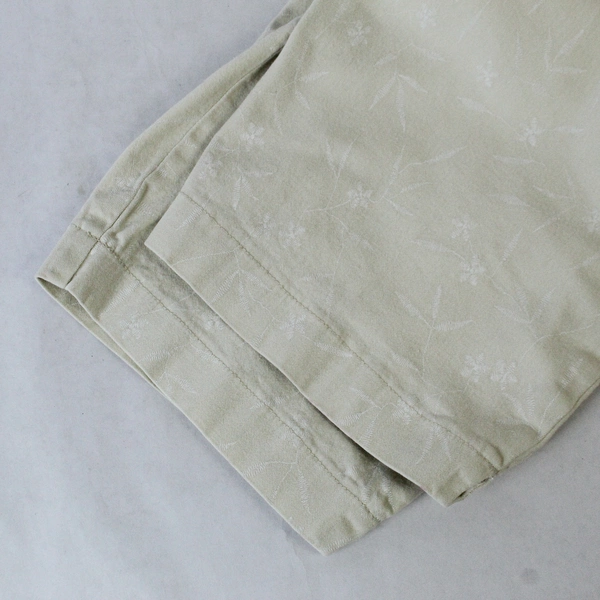 Denim & Co Capri Cropped Pants Women's Plus Size 2X Cream Floral Elastic Waist
