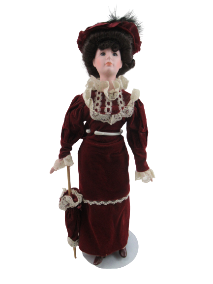 Vintage 1989 Heritage MInt Collection Victorian Porcelain Doll VIVIAN With Stand