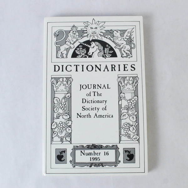 Dictionaries Journal of The Dictionary Society North America Number 16 1995 PB