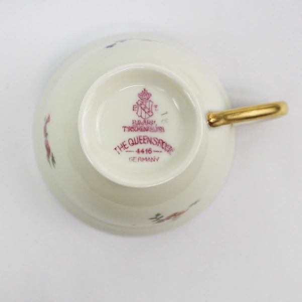Lot of 4 Vtg Tirschenreuth The Queen's Rose Demitasse Cup & Saucer Sets 4116