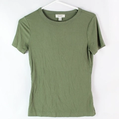 On 34th Olive Green Crew Neck Ribbed Short-Sleeve T-Shirt Women's Size Small