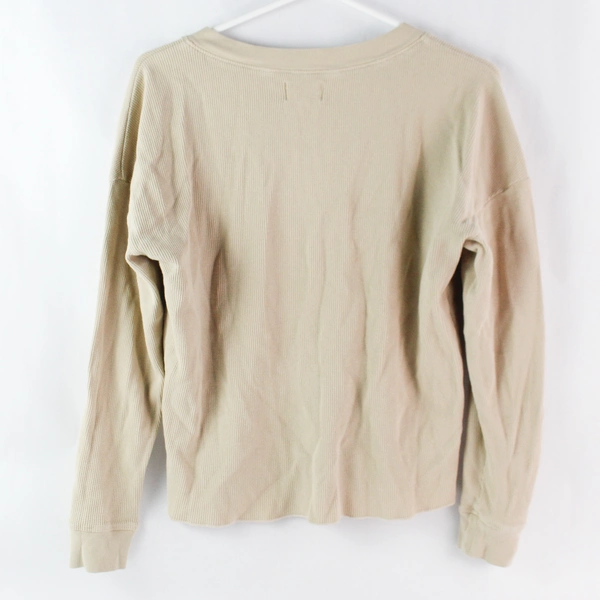 Mate Beige 1/4 Button Long-Sleeved Shirt Women's Size XS