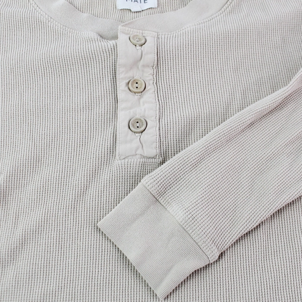 Mate Beige 1/4 Button Long-Sleeved Shirt Women's Size XS