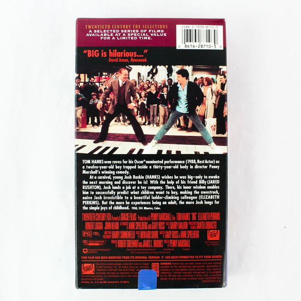 Big VHS Tape 1995 Movie Tom Hanks Rated PG