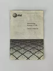 Vintage AT&T Answering System 1710 Owners Manual