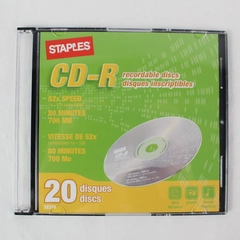 Lot of 5 Staples CD-R Blank Recordable Discs 80 Min 700MB 52x Speed