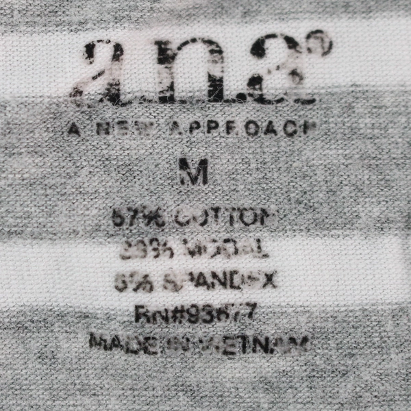 A New Approach White and Gray Striped Long-Sleeve Shirt Women's Medium