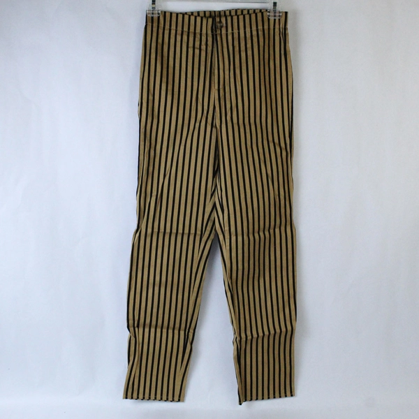 Miss Love Gold and Black Striped High Rise Pants Women's Size M Elastic Waist
