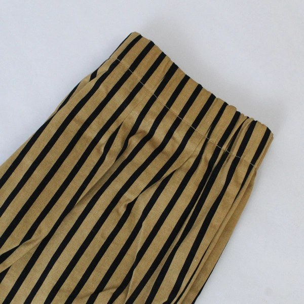 Miss Love Gold and Black Striped High Rise Pants Women's Size M Elastic Waist