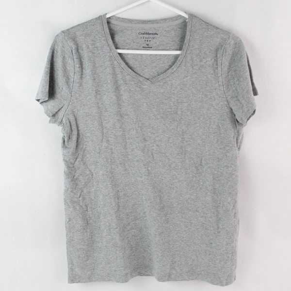 Croft & Barrow Classic Tee Light Gray Short-Sleeved T-Shirt Women's Size Medium