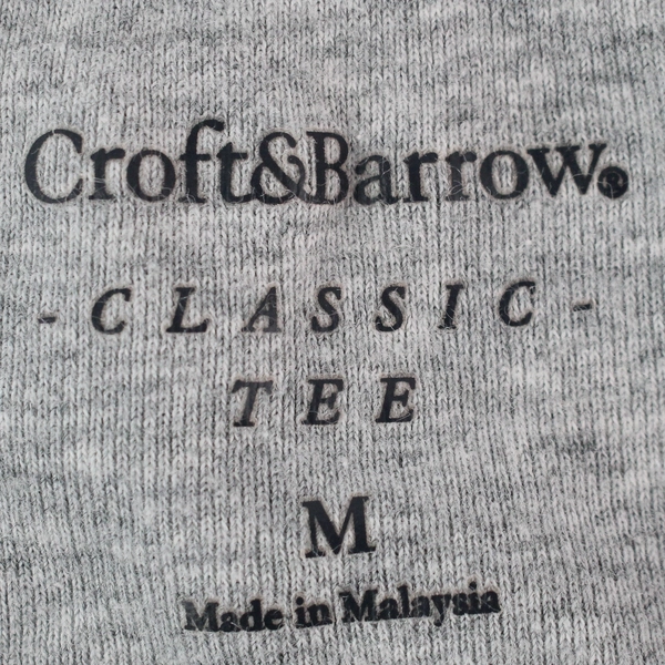 Croft & Barrow Classic Tee Light Gray Short-Sleeved T-Shirt Women's Size Medium
