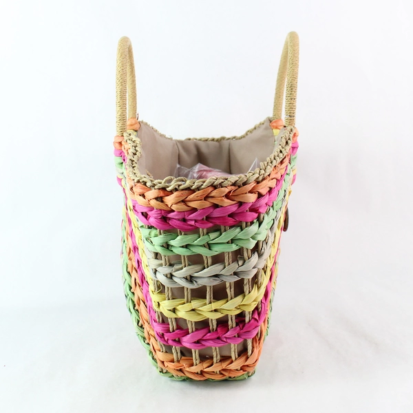 Straw Studios Multicolored Woven Women's Beach Tote Handbag Purse