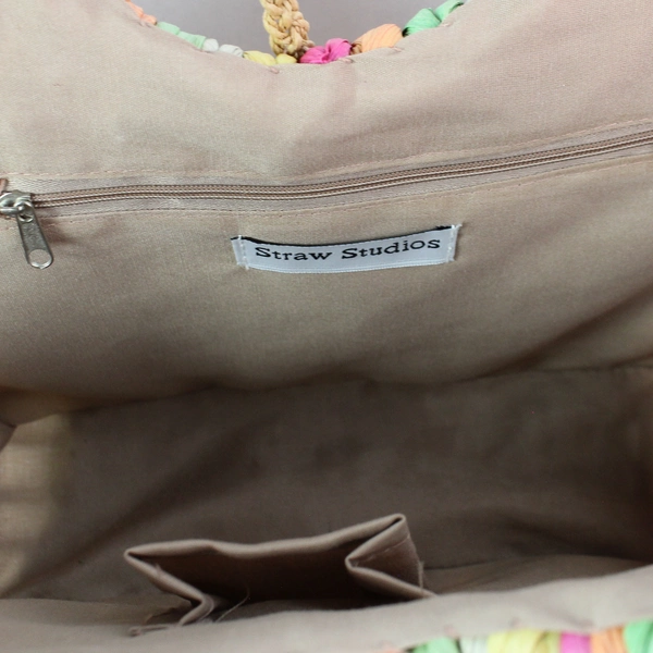 Straw Studios Multicolored Woven Women's Beach Tote Handbag Purse