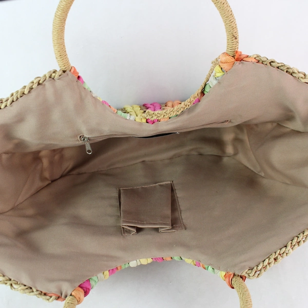 Straw Studios Multicolored Woven Women's Beach Tote Handbag Purse