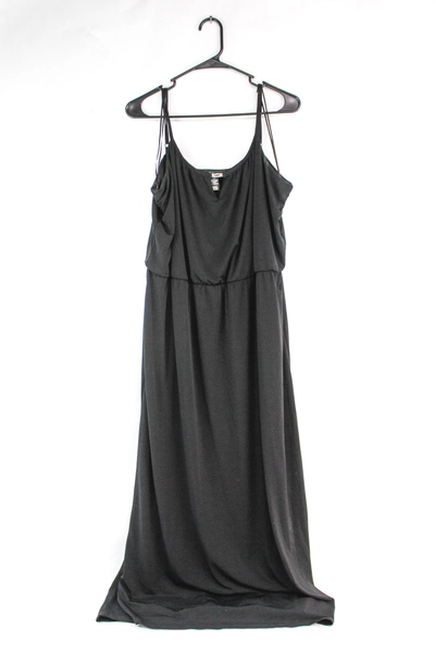 Style & Co. Black Maxi Dress with Silver Tone Metal Accent Women's Size XL