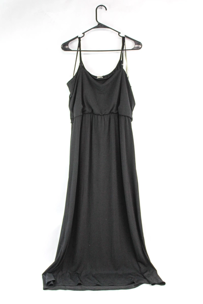 Style & Co. Black Maxi Dress with Silver Tone Metal Accent Women's Size XL