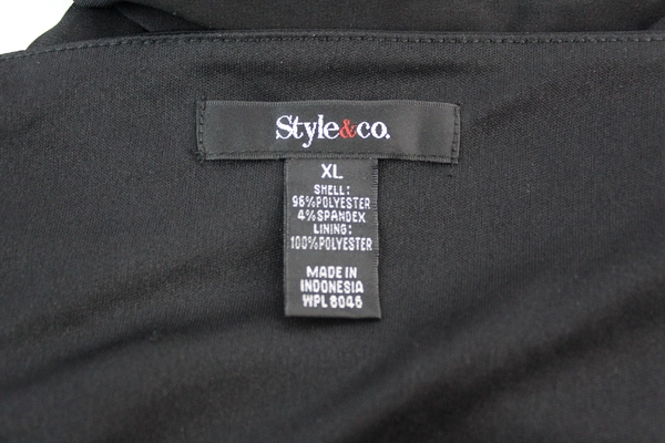 Style & Co. Black Maxi Dress with Silver Tone Metal Accent Women's Size XL