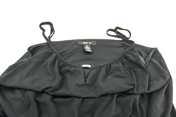 Style & Co. Black Maxi Dress with Silver Tone Metal Accent Women's Size XL
