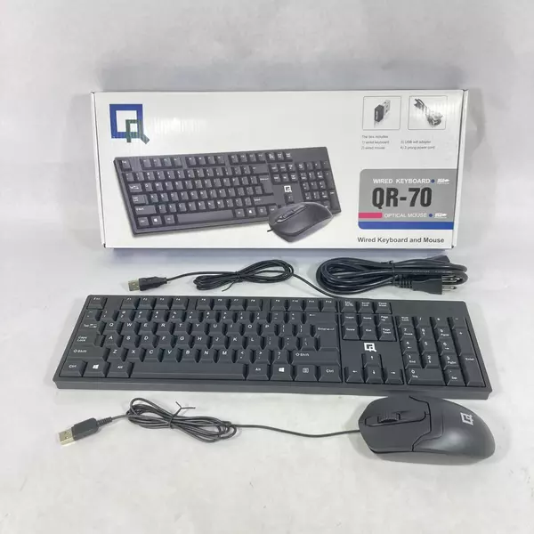 QR-70 Wired Keyboard And Optical Mouse Open Box Missing The USB Wifi Adapter