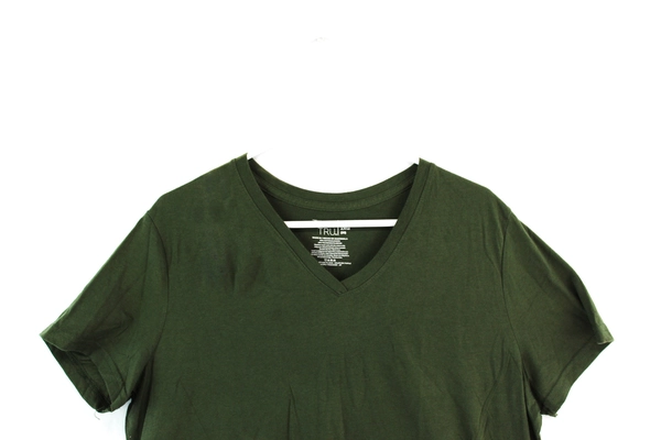 Time And Tru Green Cotton Blend V-Neck T-Shirt Women's Size XXL