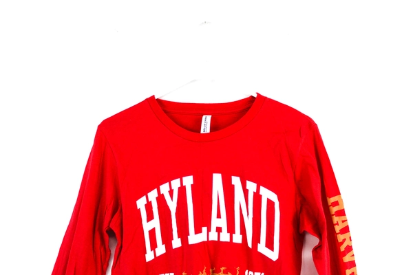 Bella + Canvas Hyland Vineyard Red Graphic Long-Sleeved Jersey Women's Small