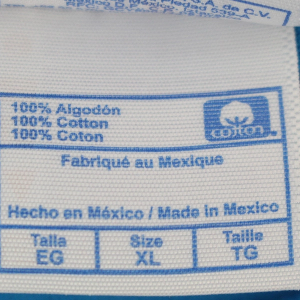 Yazbek We Be Partyin Algodones Blue Distressed Cotton T-Shirt Adult Size XL