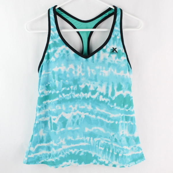 ZeroXposure Blue and Green Tankini Swimsuit Top Women's Size 12
