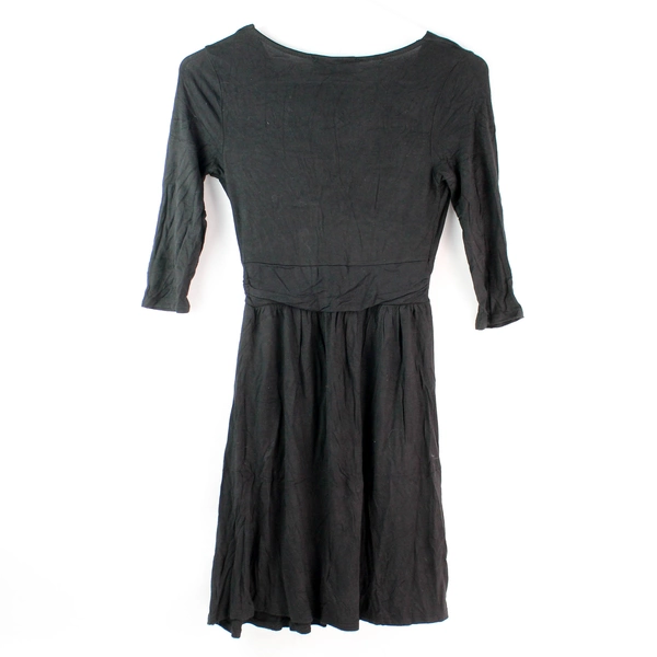 Mother Bee Apparel Black A-Line 1/2-Sleeve Short Maternity Dress Women's Small