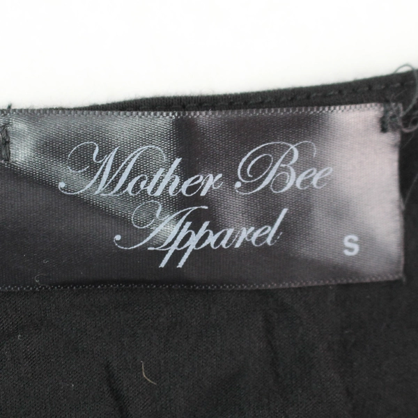 Mother Bee Apparel Black A-Line 1/2-Sleeve Short Maternity Dress Women's Small