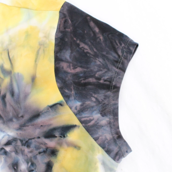 Vibe Sportswear Purple and Yellow Tie Die Pattern T-Shirt Dress Women's 2X