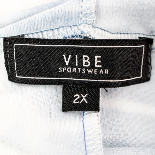 Vibe Sportswear Blue Tie Die Patterned Hooded T-shirt Dress Women's 2X