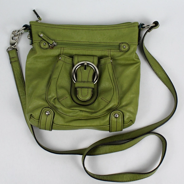 Black Rivet Green Leather Zip Women's Crossbody Purse