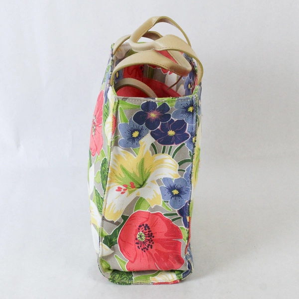 Bath & Body Works Tote Bag Lined Purse Embellished Floral Pattern Sequins Beads