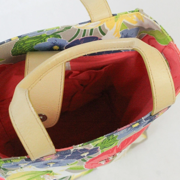 Bath & Body Works Tote Bag Lined Purse Embellished Floral Pattern Sequins Beads