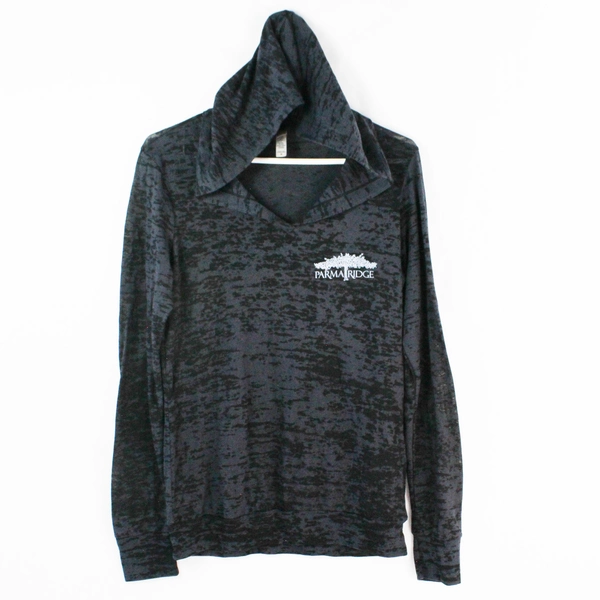 Next Level Apparel Parma Ridge Winery Black Gray Camo Print Hoodie Women's Sz M