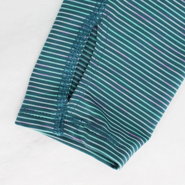 Tek Gear Green and Purple Striped Long-Sleeved Workout Top Women's Medium