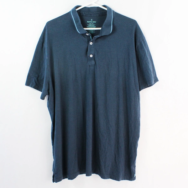Tommy John Blue Cotton Blend Polo Shirt Men's Size 2XL