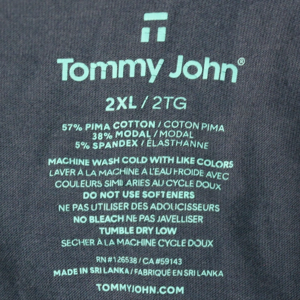 Tommy John Blue Cotton Blend Polo Shirt Men's Size 2XL